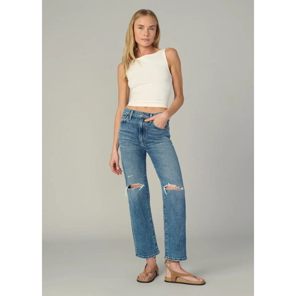 Joe's Jeans The Blake Women's High Rise‎ Wide Leg Distressed Jeans Size 27 NWT
